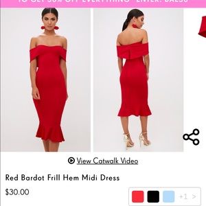 Red Off the shoulder Dress